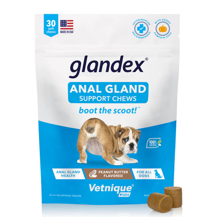 Glandex Anal Gland & Probiotic Peanut Butter Flavored Pumpkin Fiber Soft Chew Digestive Dog Supplement