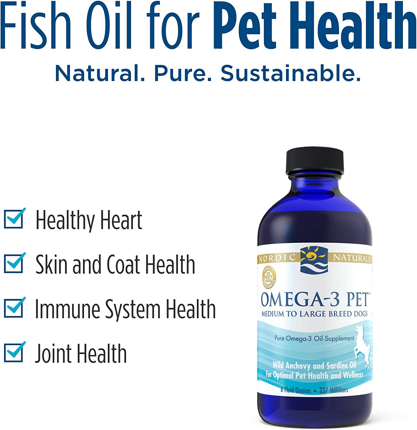 Nordic Naturals Omega-3 Pet Liquid Supplement for Medium & Large Dogs