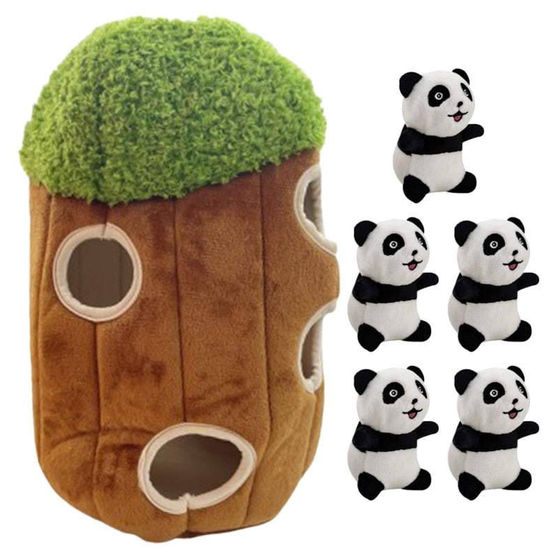 Hide And Seek Tree House Plush Squeaky Dog Toy 6pc