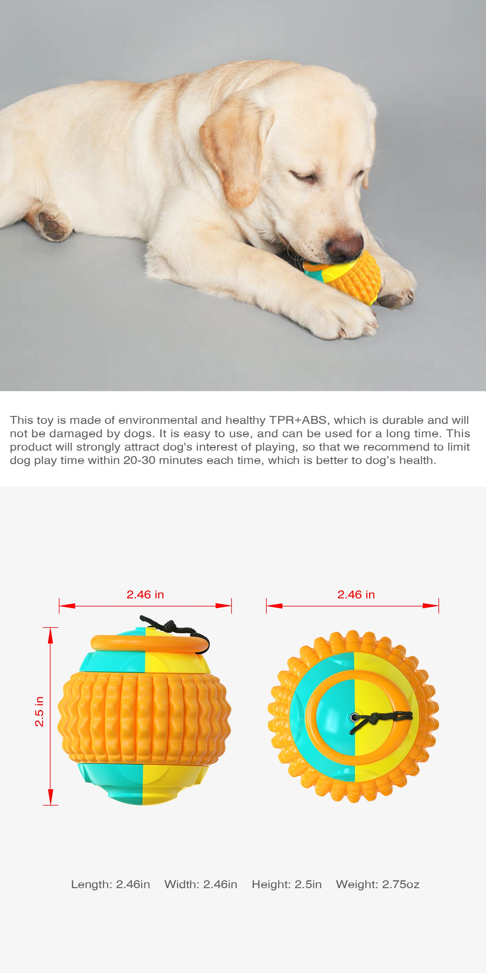 Interactive Telescopic Dog Chew Toy Trainer Ball