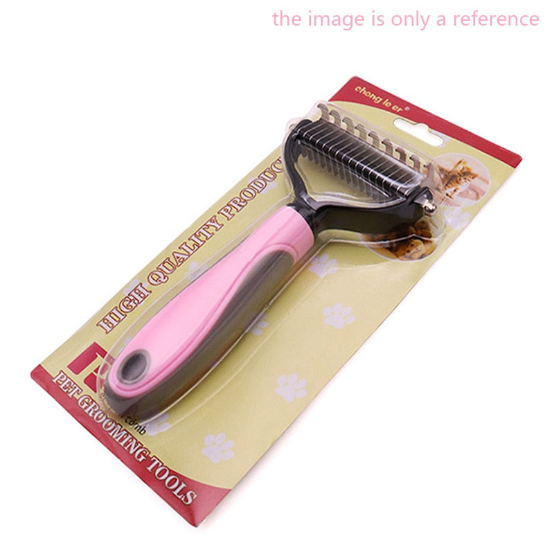 Professional Grade Double Sided Undercoat Pet Rake Brush Gently Removes Loose Undercoat, Mats & Tangled Hair