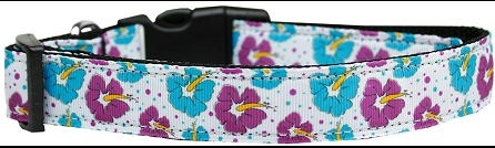 Blue and Purple Hibiscus Nylon Collar