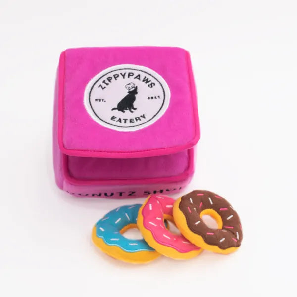 ZippyPaws Zippy Burrow Donutz Box Interactive Hide and Seek Puzzle Dog Toy