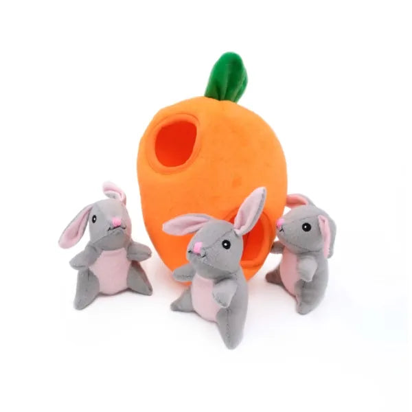 ZippyPaws Zippy Burrow Bunny 'n Carrot Interactive Hide and Seek Puzzle Dog Toy