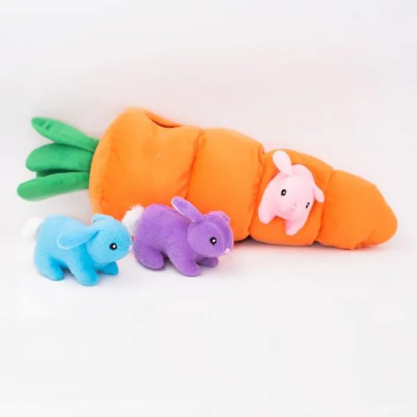 ZippyPaws Zippy Burrow Easter Carrot Interactive Hide and Seek Puzzle Dog Toy