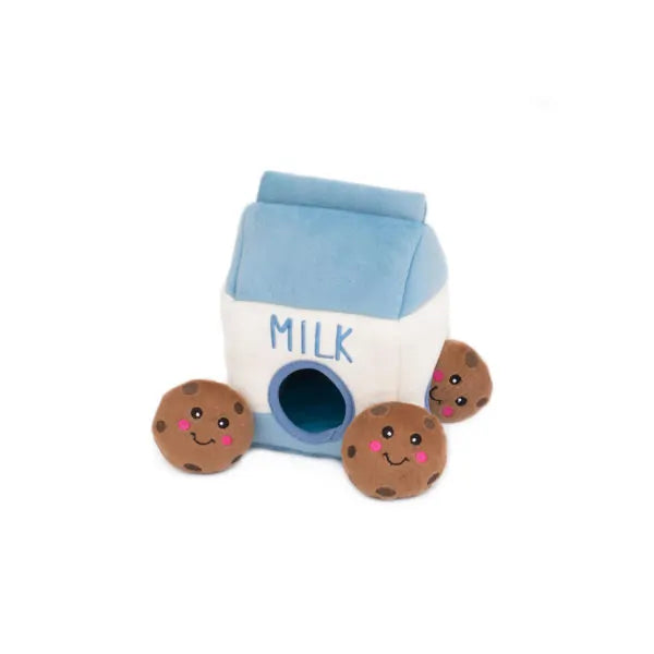 ZippyPaws Zippy Burrow Milk and Cookies Hide and Seek Puzzle Dog Toy