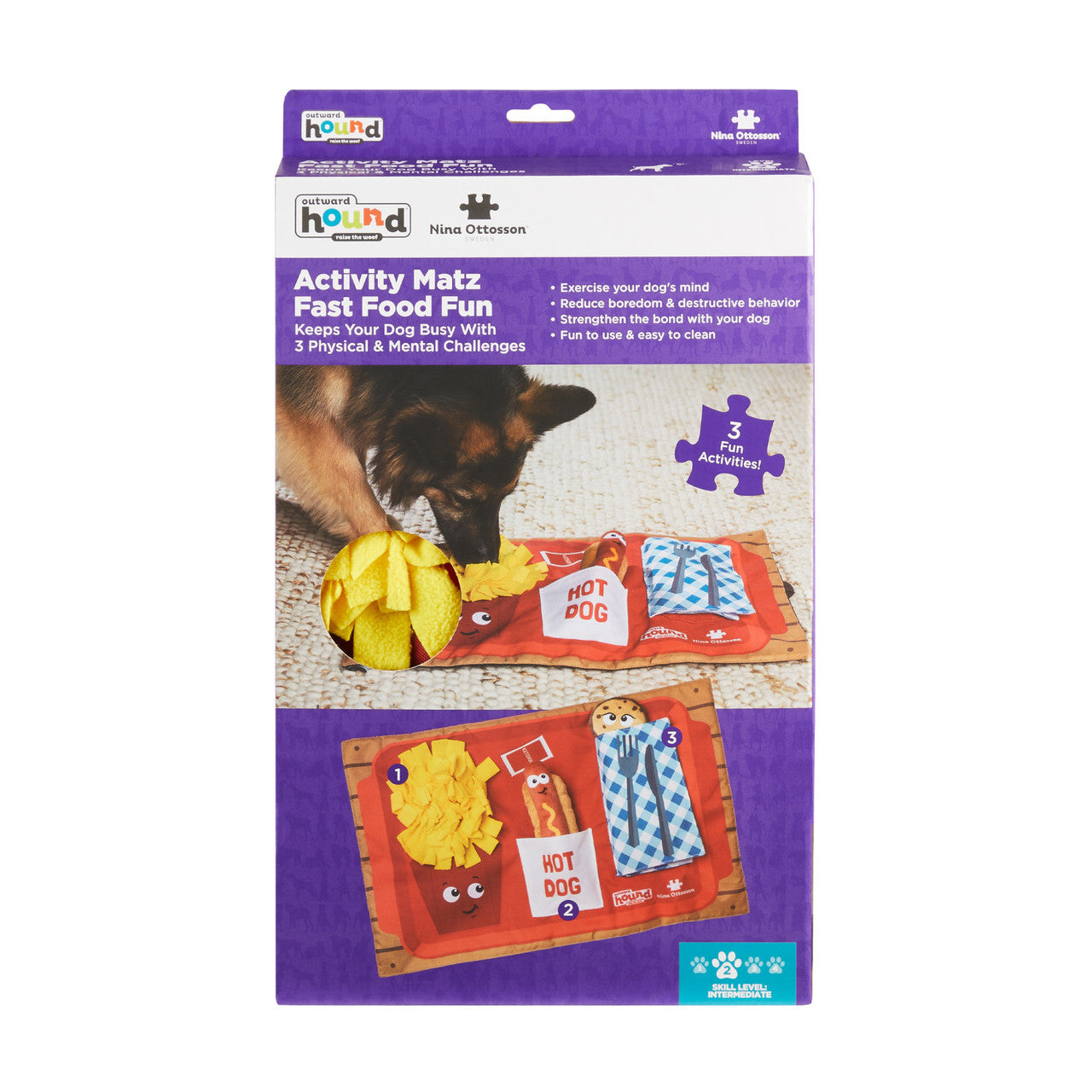 Outward Hound Activity Matz Fast Food Fun Game Snuffle Mat Puzzle Dog Toy