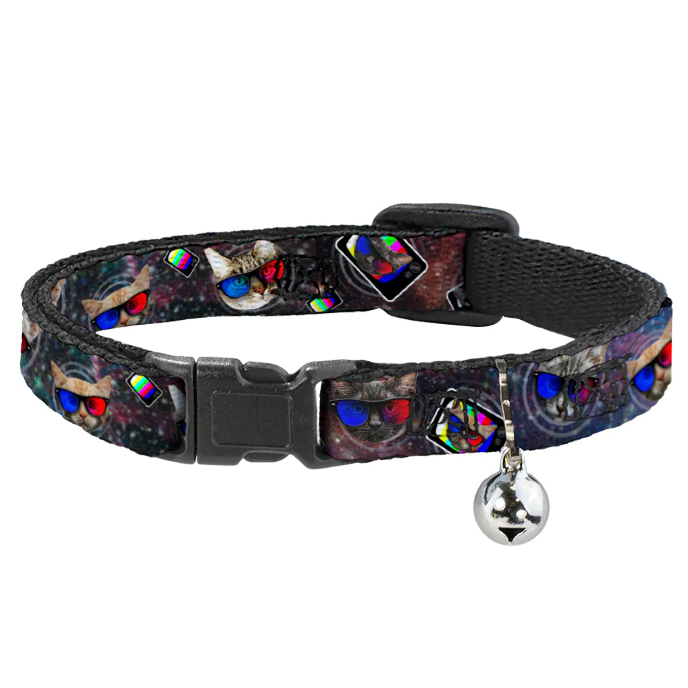 Buckle-Down 3-D TV Cats In Space Breakaway Cat Collar