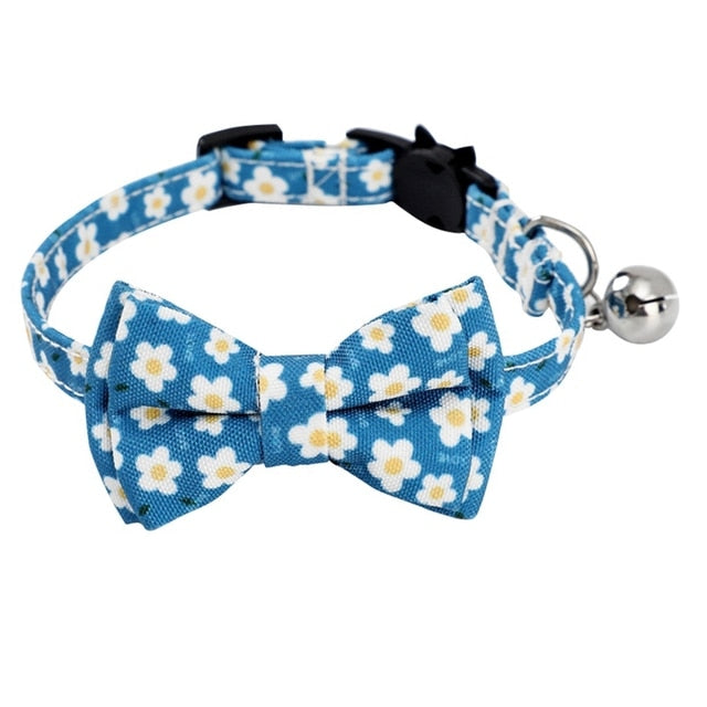 Safety Elastic Bowtie With Bell Small Dog Cat Collar Safe Soft Fruit Pattern Pet Products Dog Collar pet supplies