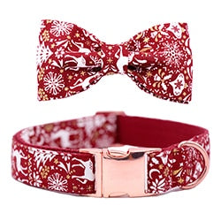 Christmas collar and bow tie