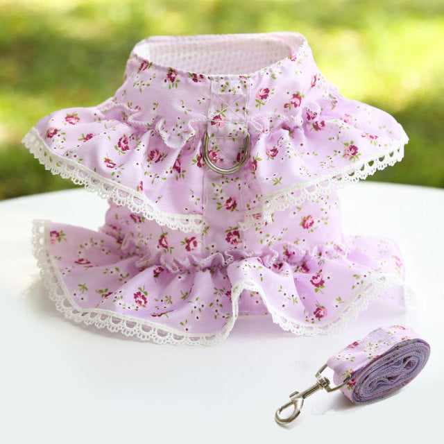 Small Dog Dress Harness Leash Set