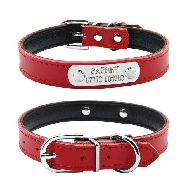 Leather Personalized Dog Collar - Pawfiestastore