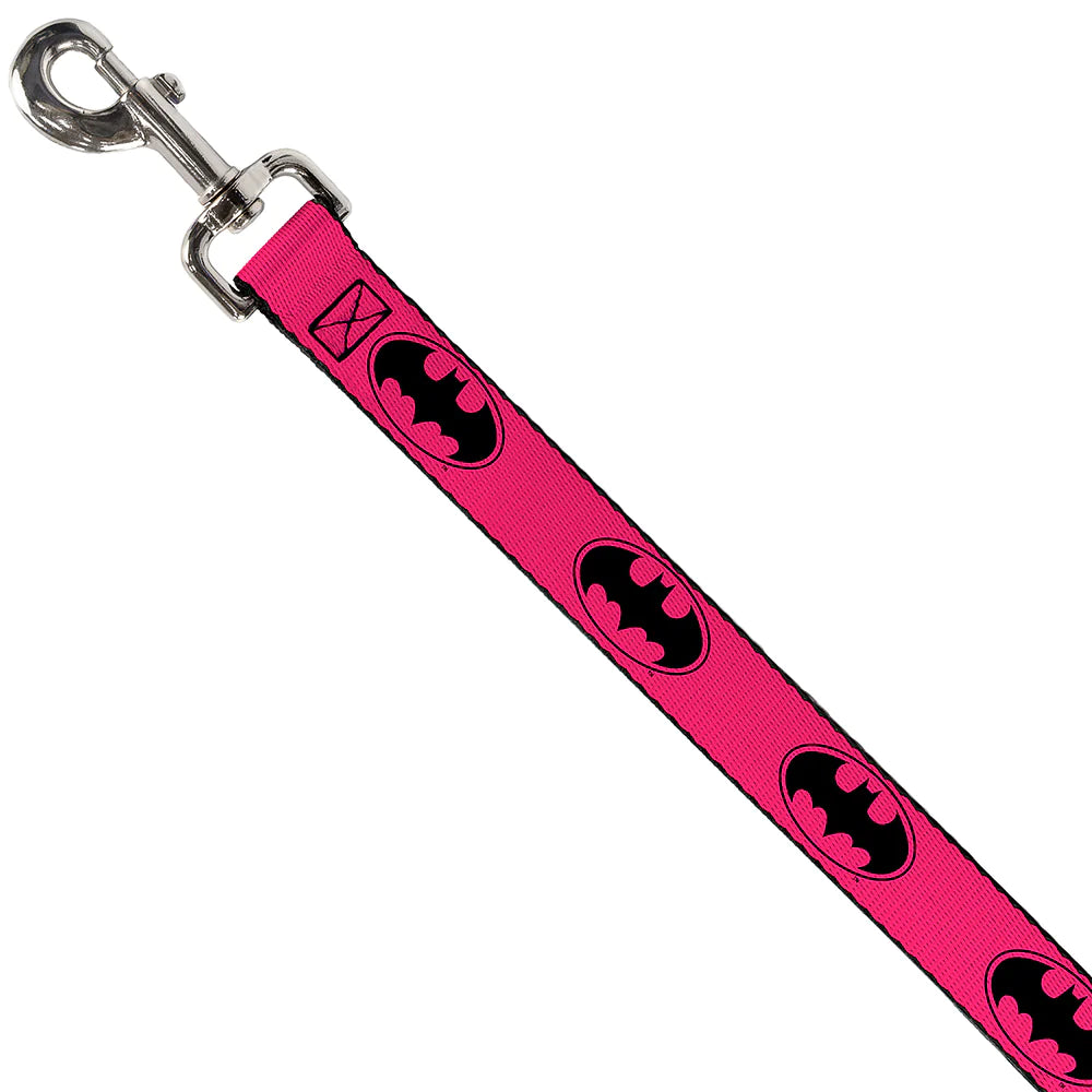 Buckle-Down Black and Pink Bat Signals Dog Leash